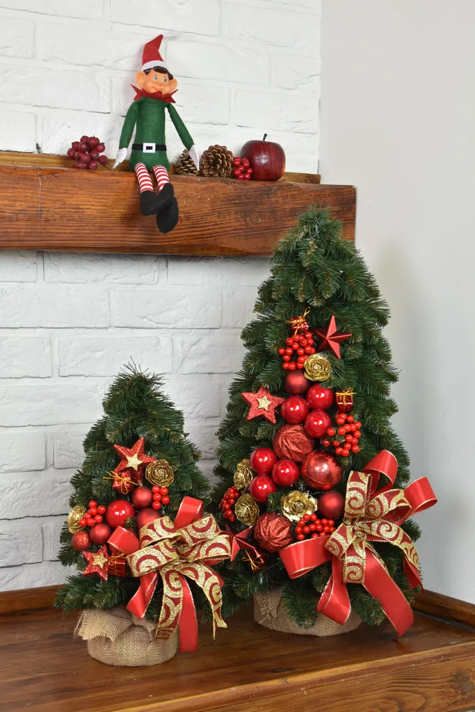 Décoration de Noël Rouge Faite Main 60 cm PINUS COMPANY Design Unique