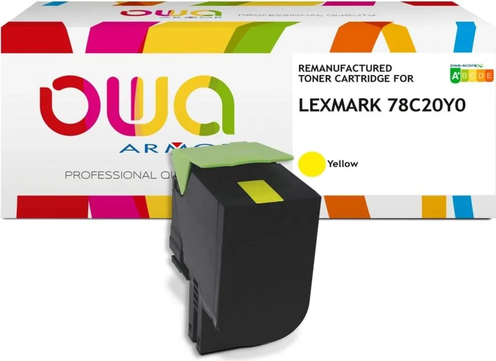 Recharge toner jaune Lexmark 78C20Y0 pour impression bureautique