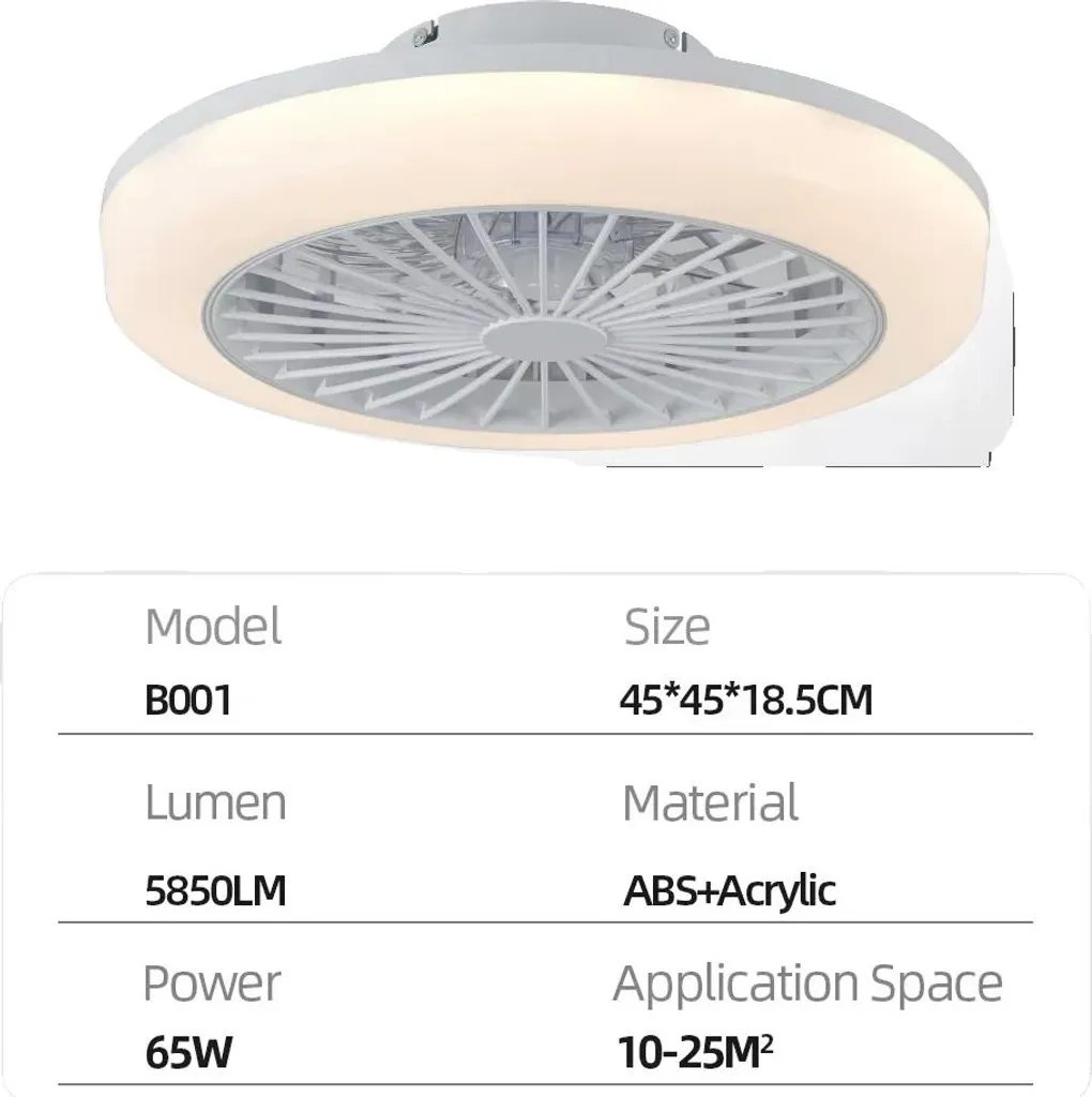 Ventilatore Moderno Bianco LED Dimmerabile | Design Silenzioso 2026