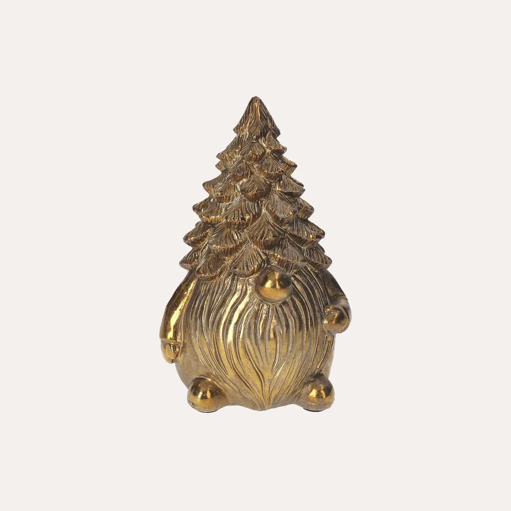 Statuette de Noël nain doré ludique - Objet de décoration de fête chic
