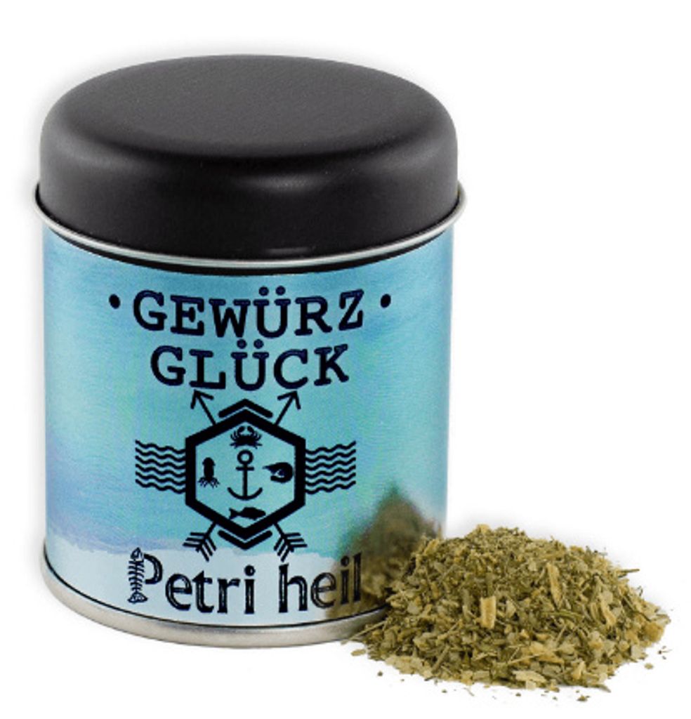 50g "Petri-Heil Fischgewürz" Gewürzmischung im Designstreuer Gewürzglück