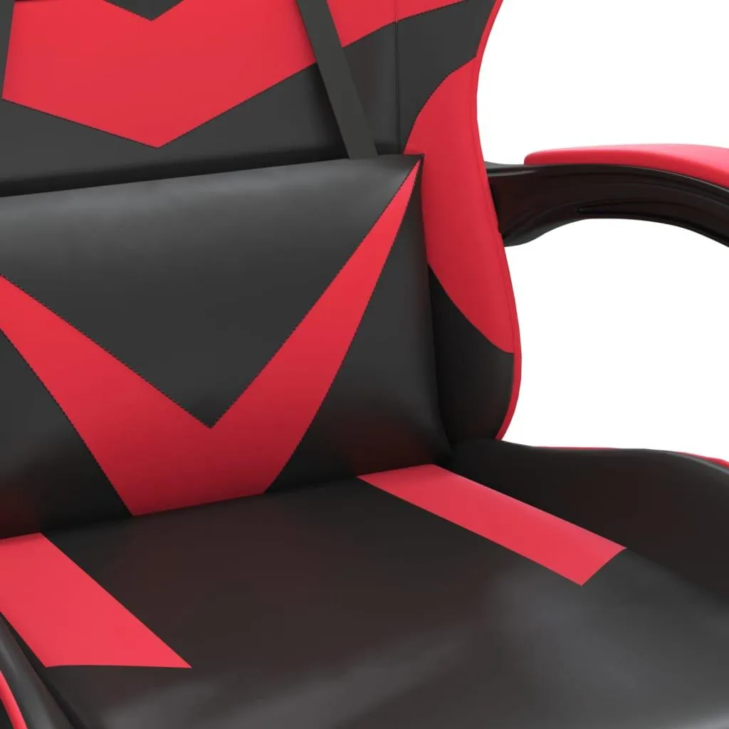 vidaXL Sedia da gioco girevole in ecopelle nera e rossa - 6