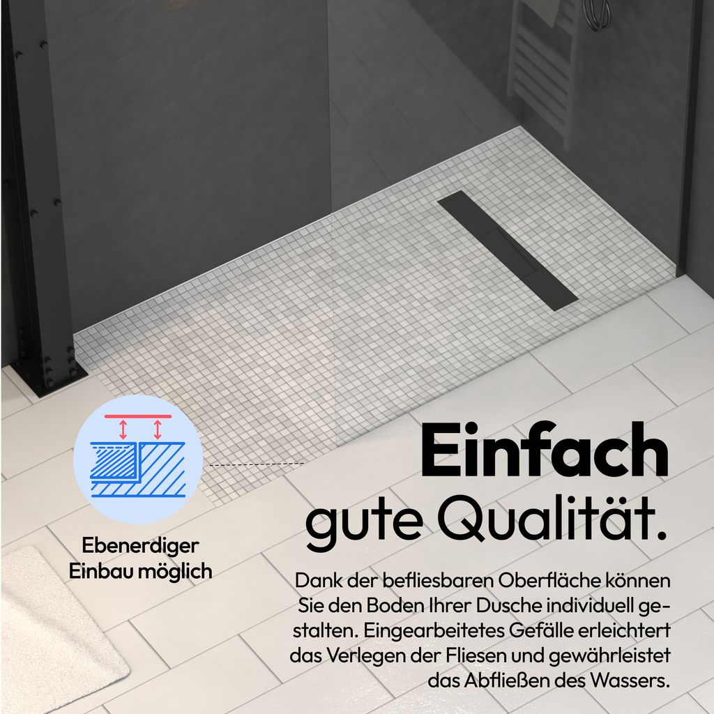 Duschtasse MARWELL Duschelement 90 x140 x 4 cm direkt Produktbild 