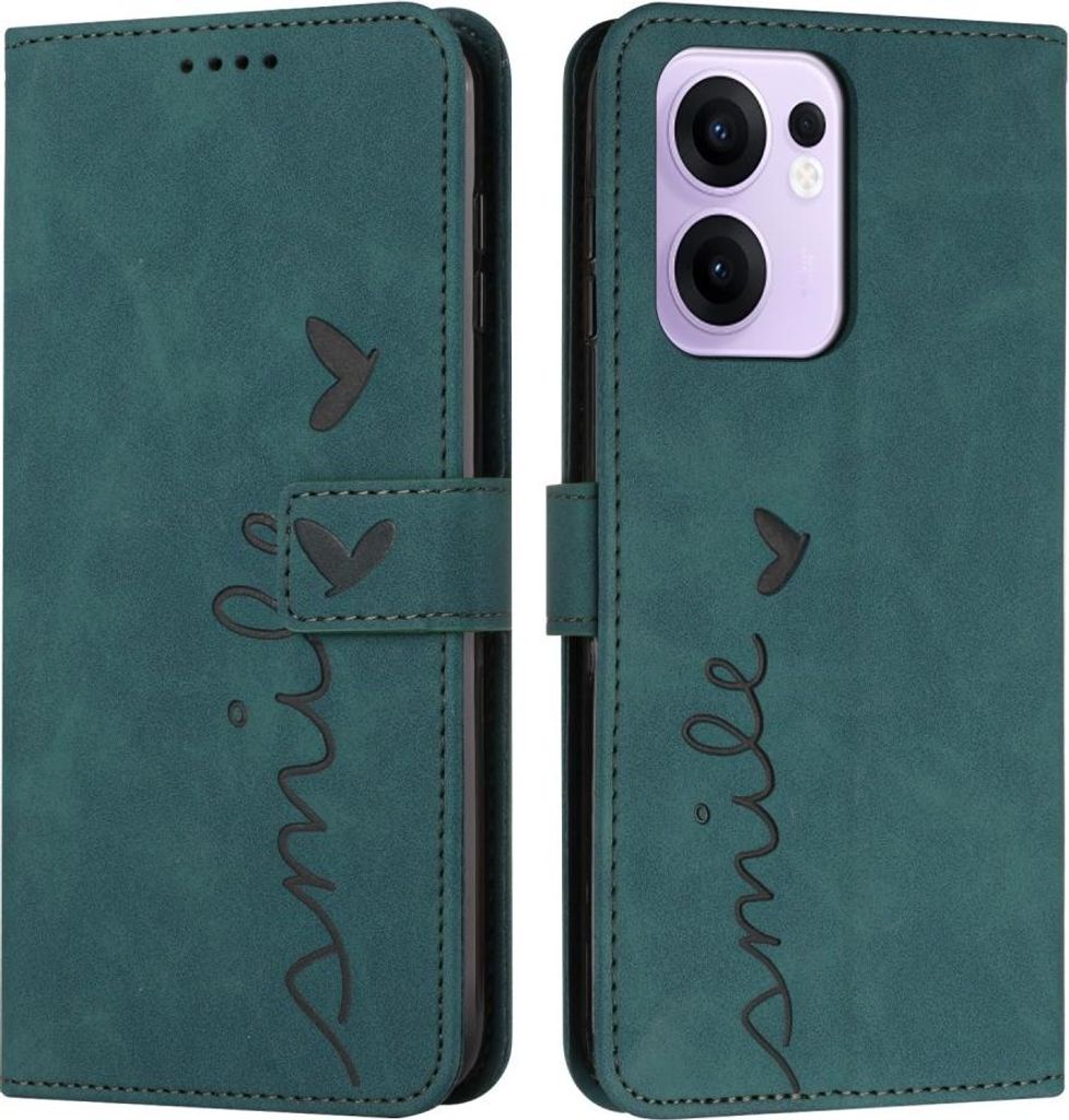 OPPO Reno13 F / FS 5G Hülle - Coverup Smile Klapphülle - Grün