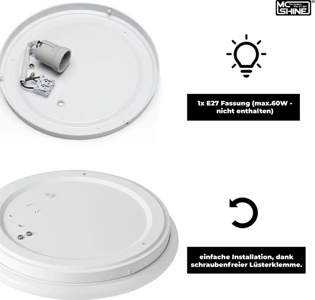 Plafonnier McShine Star avec douille E27 Ø28cm pour ampoule LED - 9