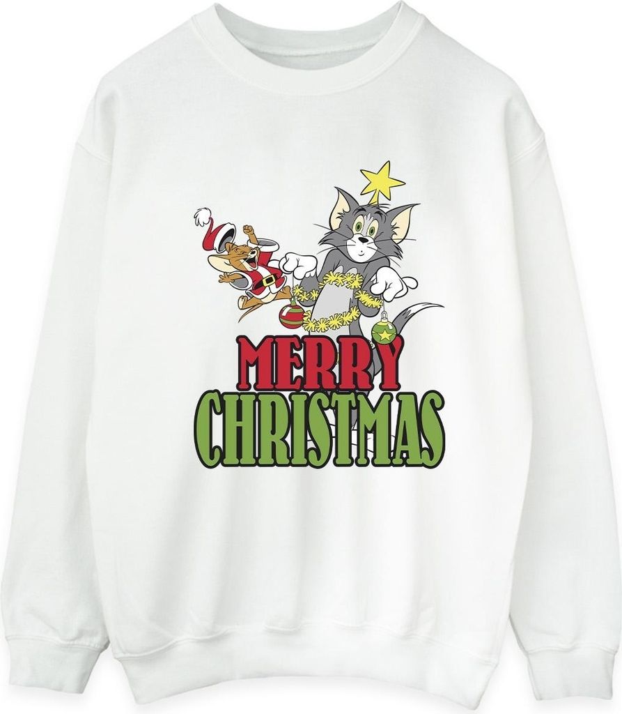 Tom And Jerry - "Merry Christmas Baubles" Sweatshirt für Herren BI47125 (M) (Weiß)