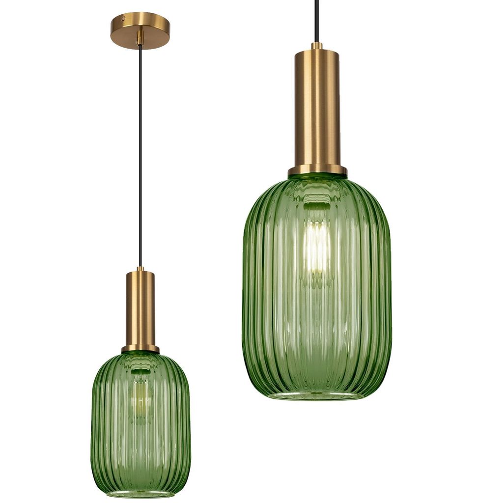 tooLight Pendellampe App459-1Cp Grün Gold Metall Glas E27