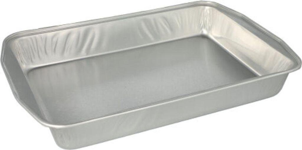 Starpak 5 Bratschalen, Alu eckig 3,15 l 5 cm x 25 cm x 36,6 cm silber | Schrumpffolie (5 Stück)