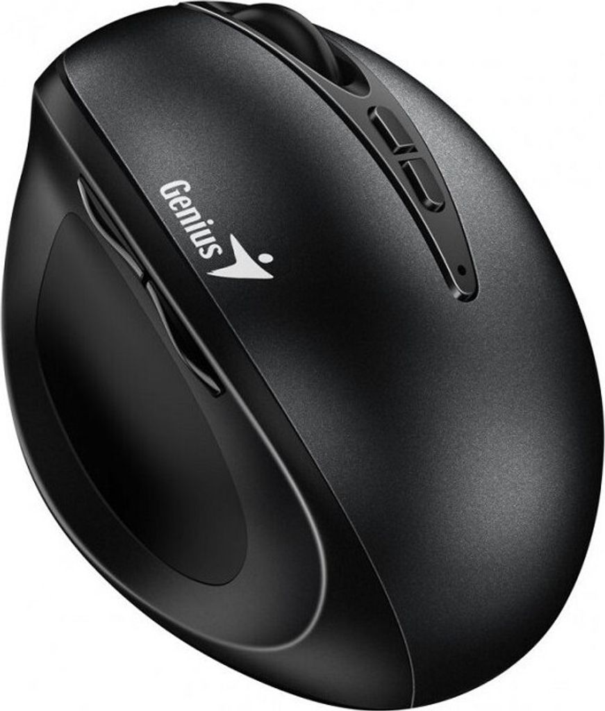 Genius Ergo 8300S/Vertikální/Optická/Pro praváky/1 600 DPI/Bezdrátová USB/Černá