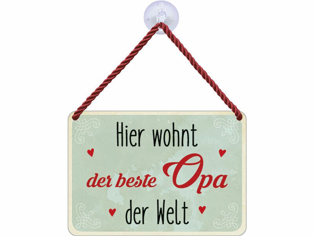 Blechschild: bester Opa, Großvater, 16 x 11 cm, Produktbild 