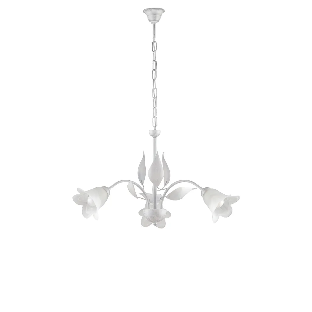 Lustre Olga blanc 3 feux idéal pour salle à manger classique d.60 cm
