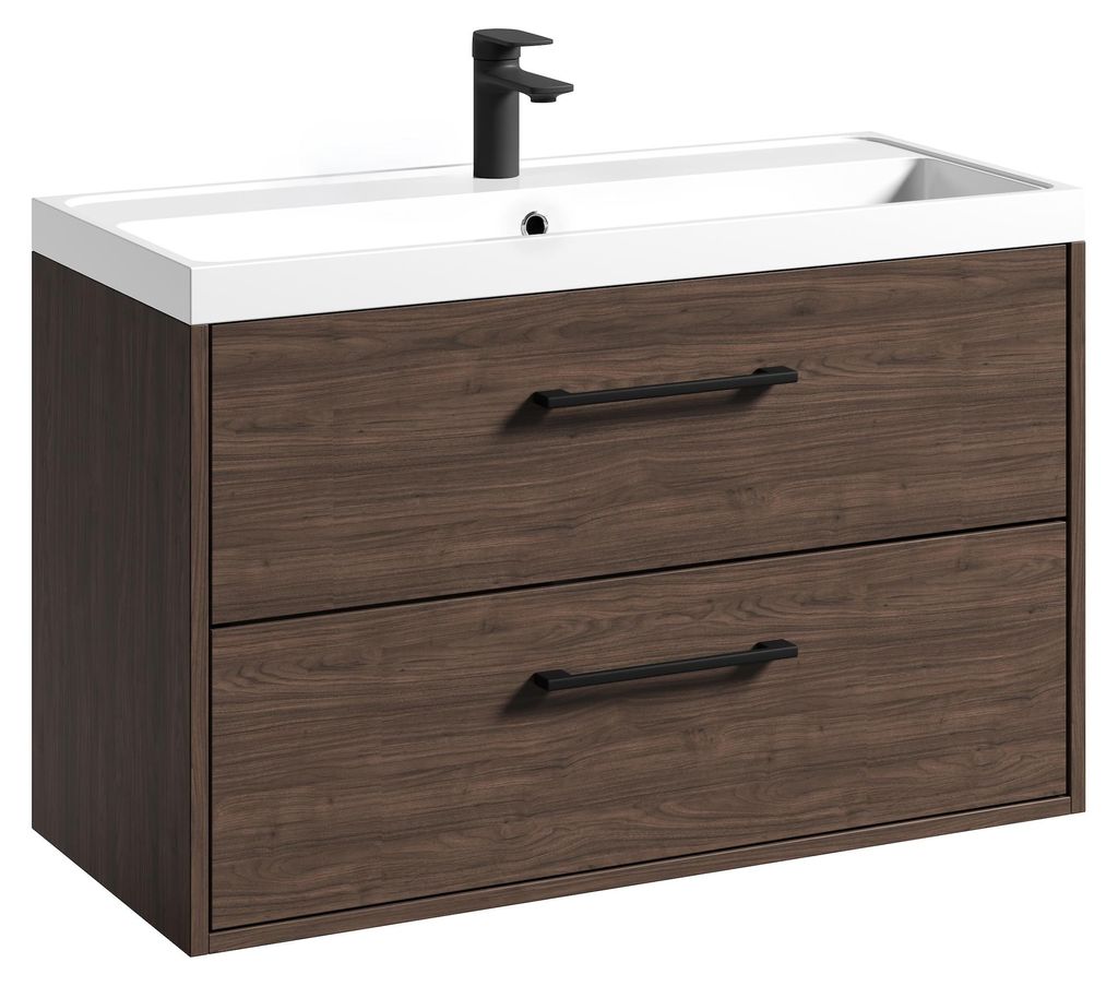 Meuble de Salle de Bain Florence 01 80 x 40 cm – Noyer – Image du produit 
