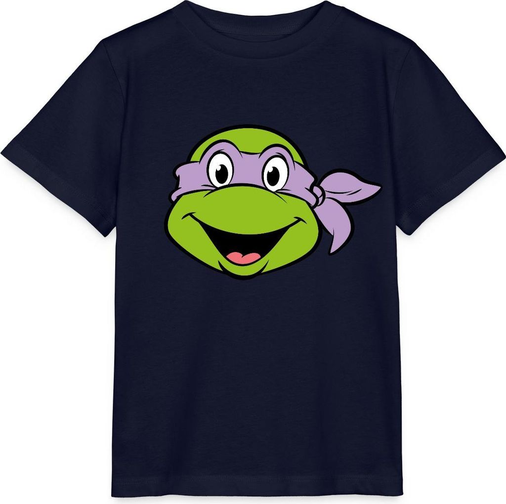 Spreadshirt Teenage Mutant Ninja Turtles Donatello Kostüm Karneval Kinder Basic T-Shirt, 122/128 (7-8 Jahre), Navy