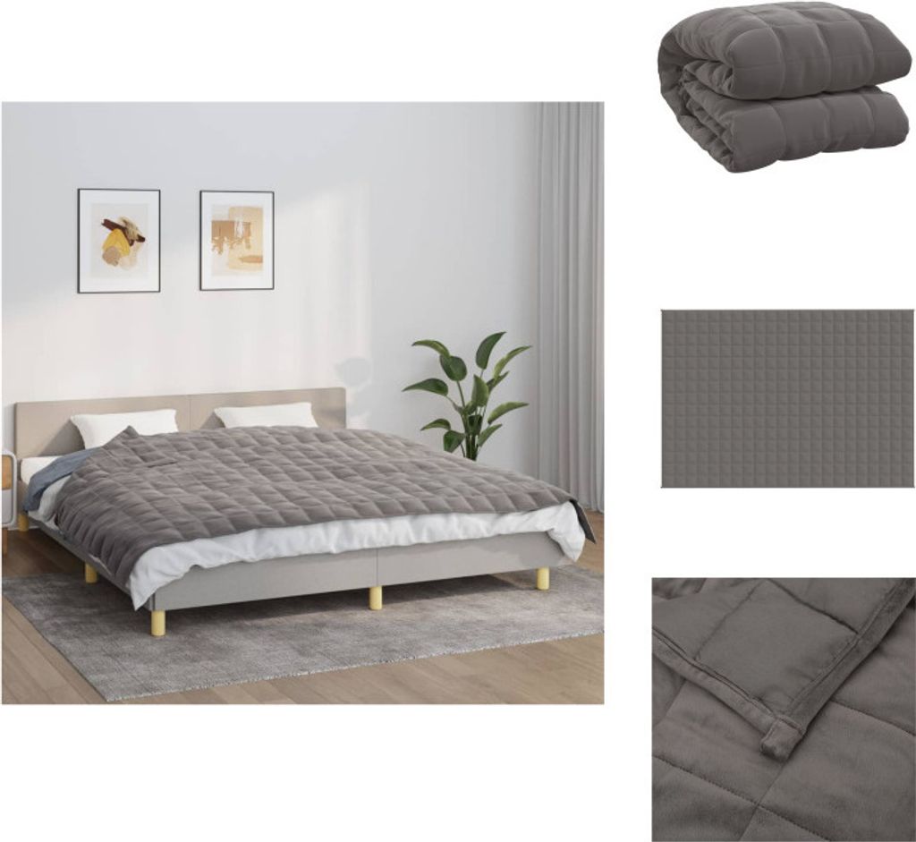 vidaXL Gewichtsdecke Grau 155x220 cm 7 kg Stoff -  Decken Produktbild 