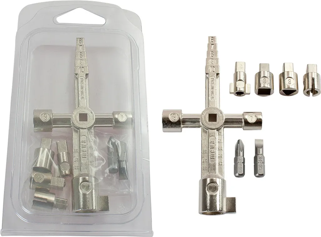 Dönges chiave multifunzionale MFS, 122 x 64 mm (chiave per vigili del fuoco MFS)