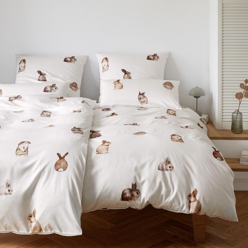 elegante Kissenbezug einzeln Seiden-Satin Bunnies Farbe Leinen Größe 80x80