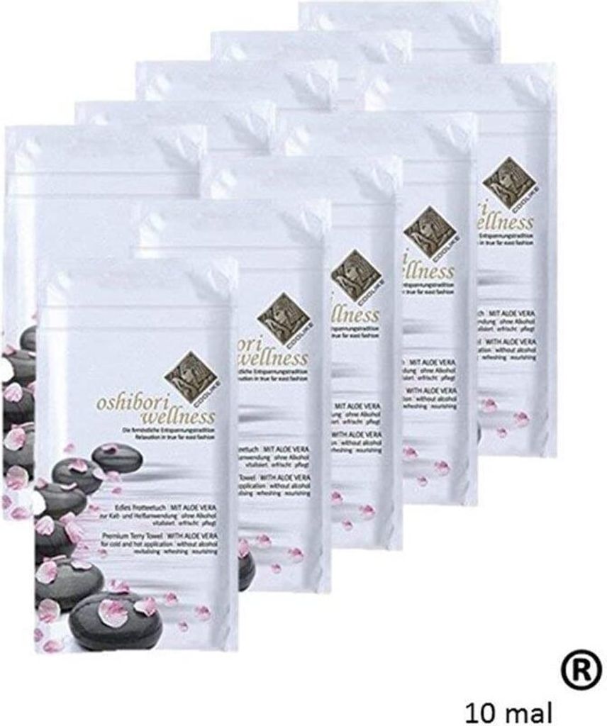 10 x Oshibori Wellness Frotteetuch Erfrischungstuch