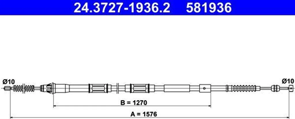 Cavo Comando Freno Stazionamento ATE 24.3727-1936.2 Toyota Auris e Corolla