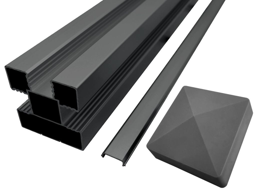 WPC Sichtschutz Zaun Zaunpfosten Aluminium Pfosten Produktbild 