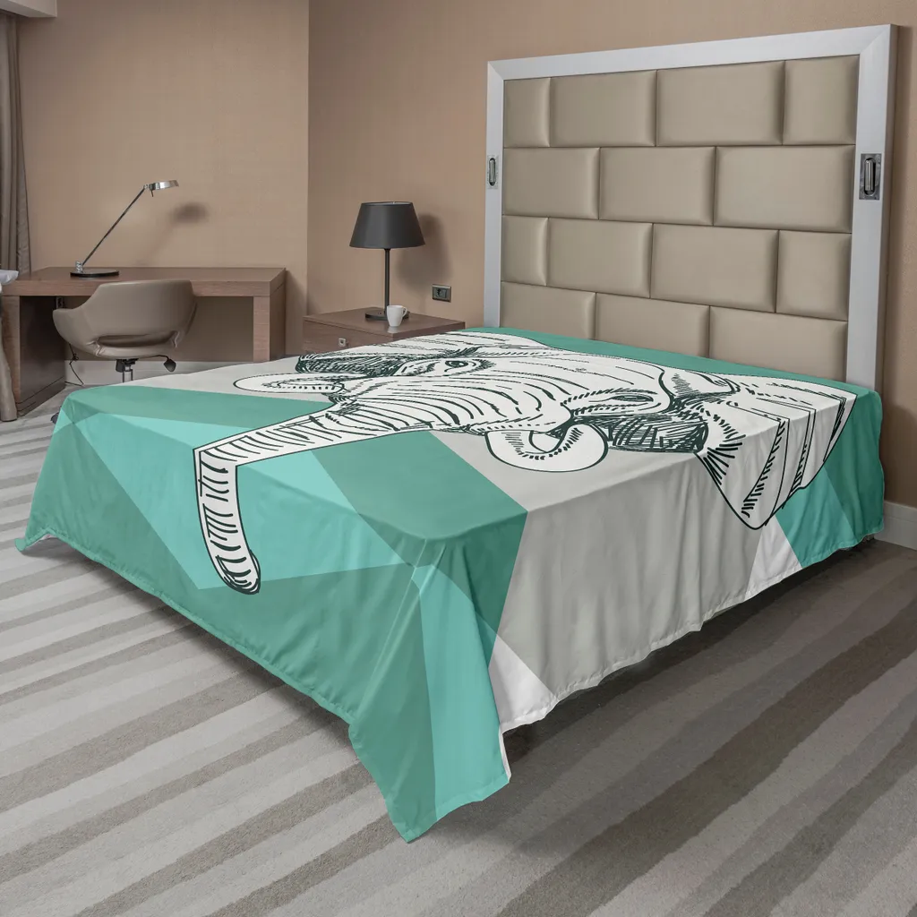 Drap de lit doux anti-froissage éléphant pour grand lit 275x260 cm