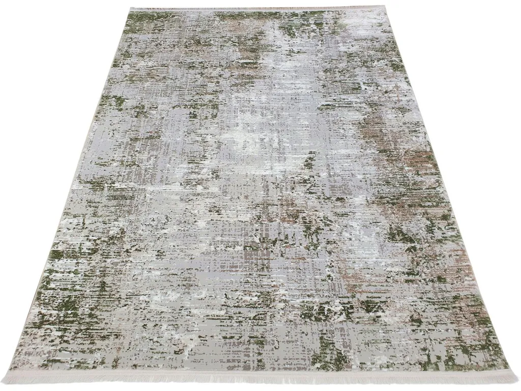 Tapis Stefano 140x190 cm : protégez vos sols avec style en vert et crème