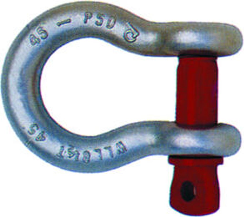 Hochfester Schäkel - geschweift, Augbolzen - Tragkraft 55.000 kg - Lichte Weite 105 mm - Bolzen Durchmesser 70 mm - verzinkt
