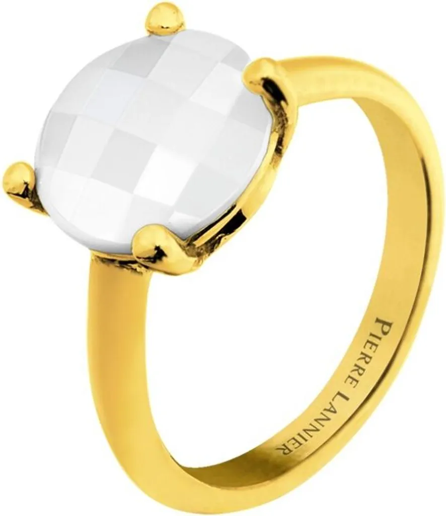 Bague agate blanche et or 18k collection Multiples BJ06A321 - Cir. 56