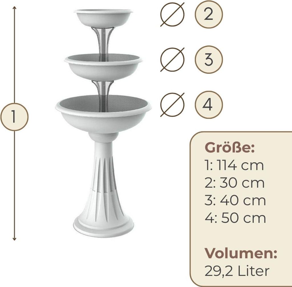 Blumenstnder mit 3 Schalen Wei