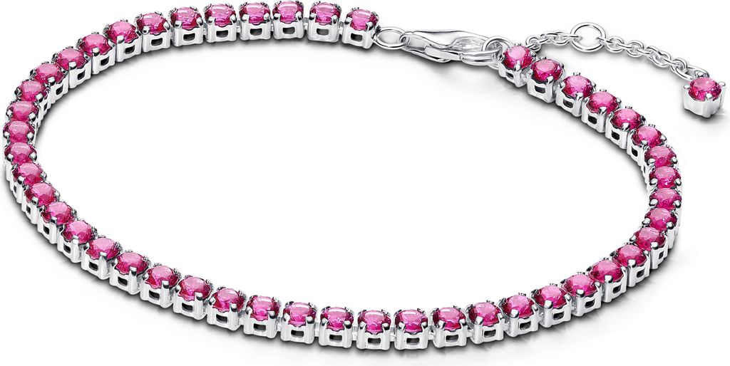 Pandora Funkelndes Rosafarbenes Tennisarmband 591469C04 Damenarmband, Armbandumfang:18cm
