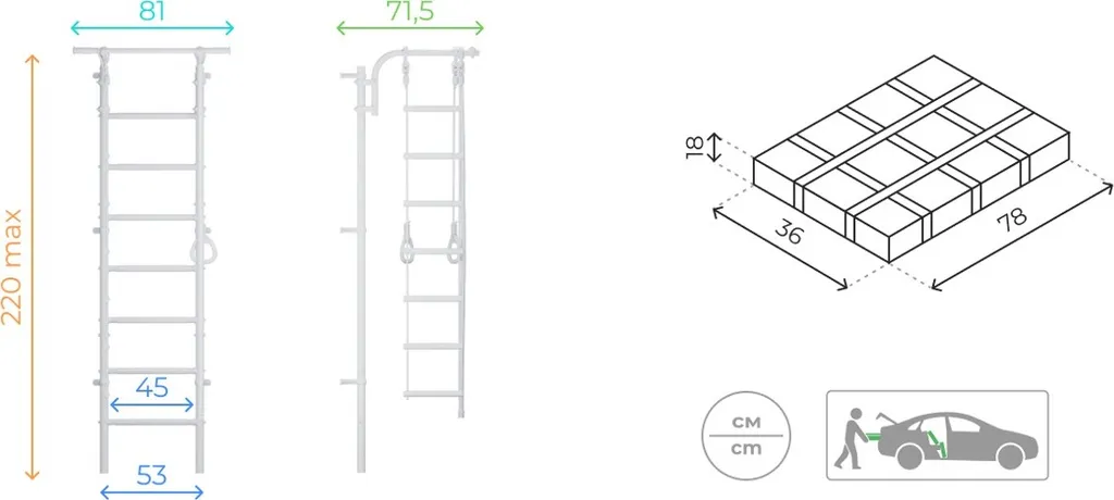 Espalier de gym Next Lite graphite gain de place ultra robuste - 7