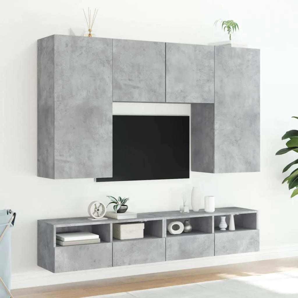 Maison Exclusive - Mobile TV grigio cemento 100x30x30 cm Materiale ligneo - 4