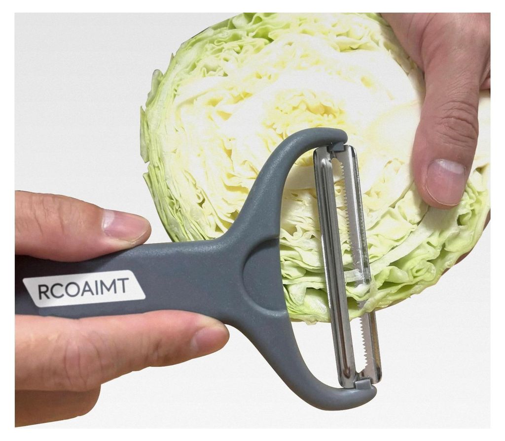 Kohlhäcksler und Schäler aus Edelstahl mit rutschfestem Griff, geeignet für Kohl, Kraut und Gemüse