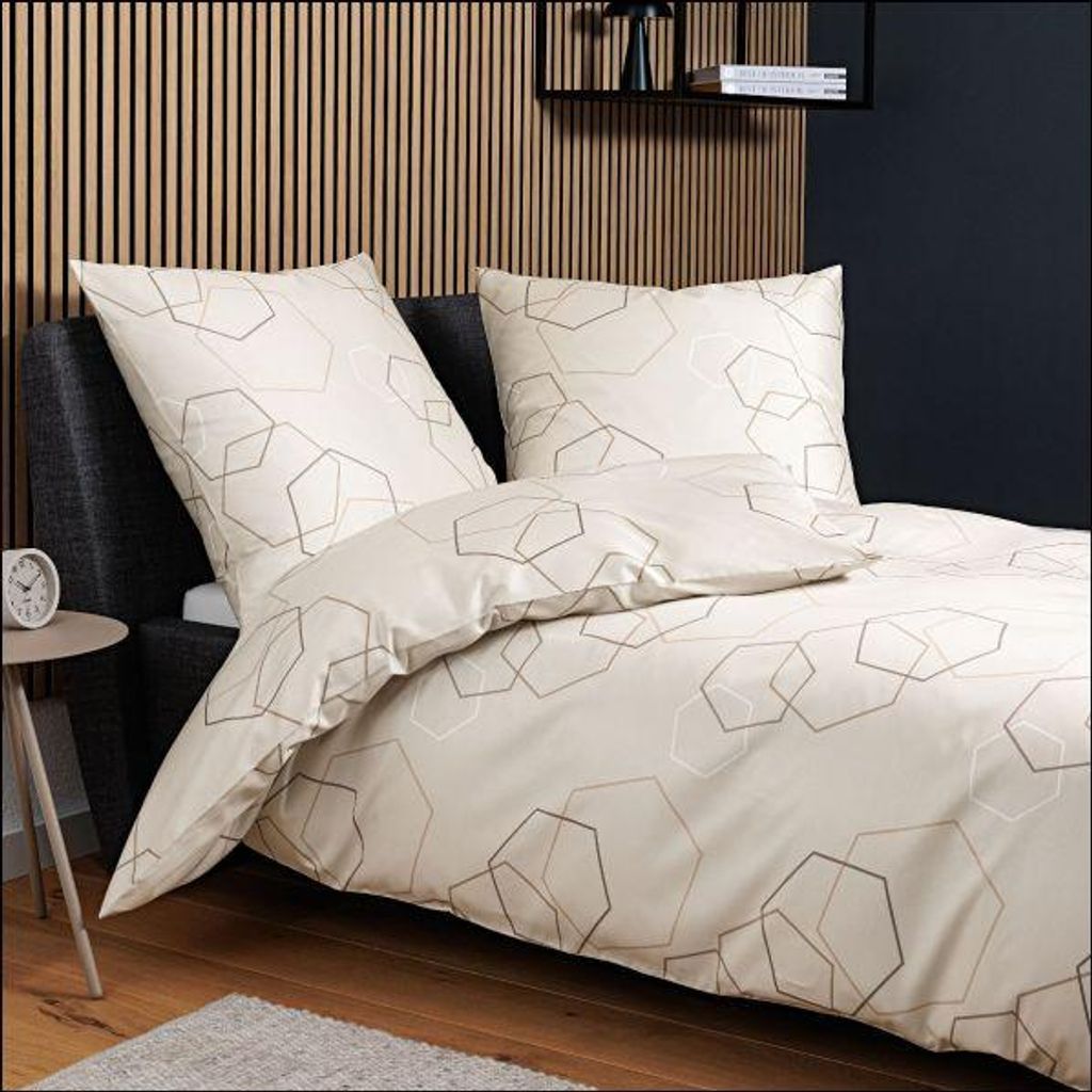Janine Design Mako-Satin-Bettwäsche-Garnitur 87114 J. D. Farbe naturell Größe 200x220+2x80x80