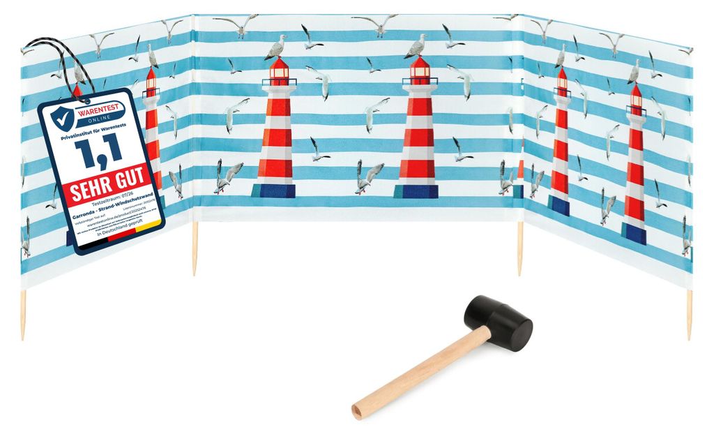 Garronda Strand Windschutz Sichtschutz 4m lang plus Produktbild 