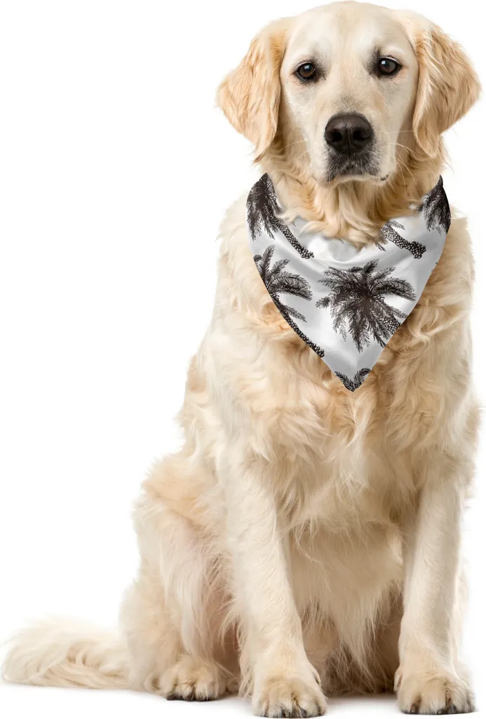 ABAKUHAUS Bandana Cani Palma Retro Growth Lush 55x55cm Marrone Bianco
