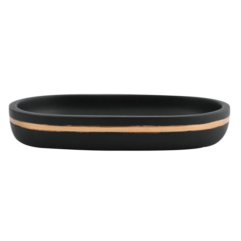 Porte-savon Bly Spirella en Plastique Haute Qualité Noir Mat et Doré