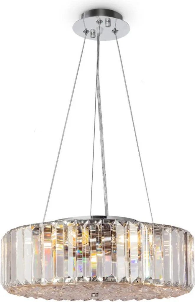 Luminaire de plafond chic en cristal chromé avec 6 sources lumineuses