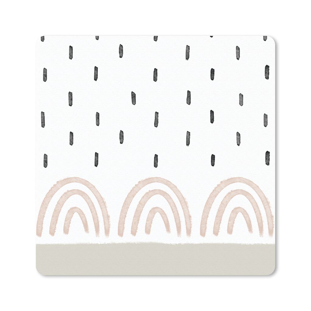 MuchoWow Mauspad Mousepad Regenbogen - Pastell - Regen 20x20 cm - Mousepads - Maus Mat - Pad - Mausunterlage - Desk Mat - Bureauartikeln
