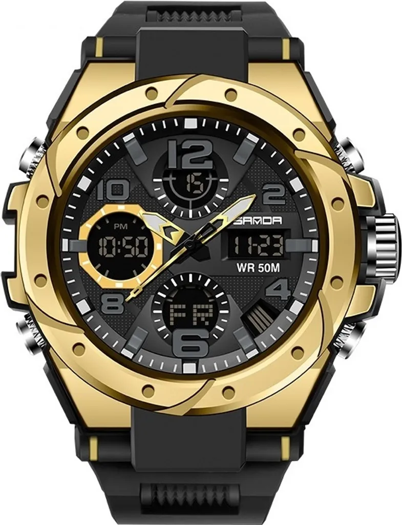 Montre SANDA Toby KP14287 : La Solution Durable au Look Noir et Or