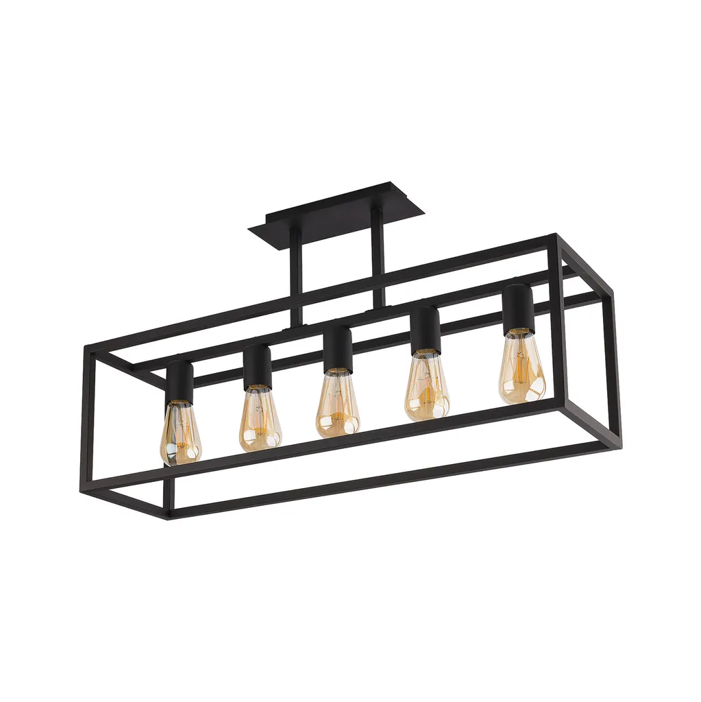 Lustre CRATE Noir 5xE27 Nowodvorski Lighting en Métal - 42x76x15 cm