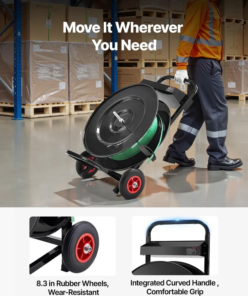 Chariot de cerclage mobile pour feuillard PET/PP et polyester souple