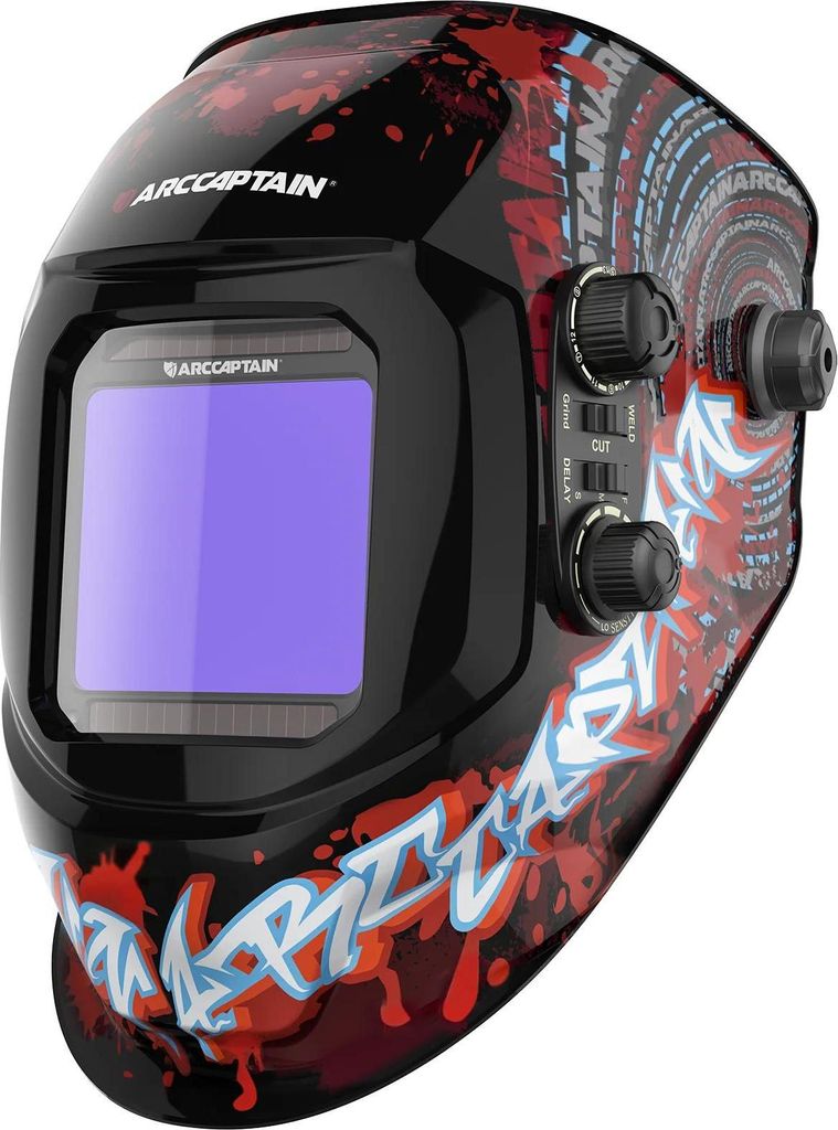 Automatik-Schweißhelm - True-Color Schweißmaske - 4 Sensoren, 1/25000 s Umschaltzeit, Sichtfeld 100×93 mm, Solar + Lithium, für MIG/TIG/MAG - Gold