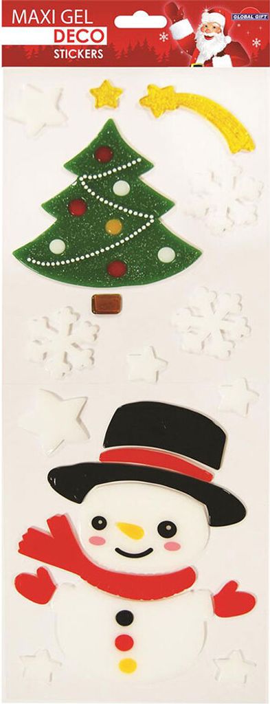 Global Gift Weihnachtsmann Und Kiefer Maxi Gel Deco Sticker One Size