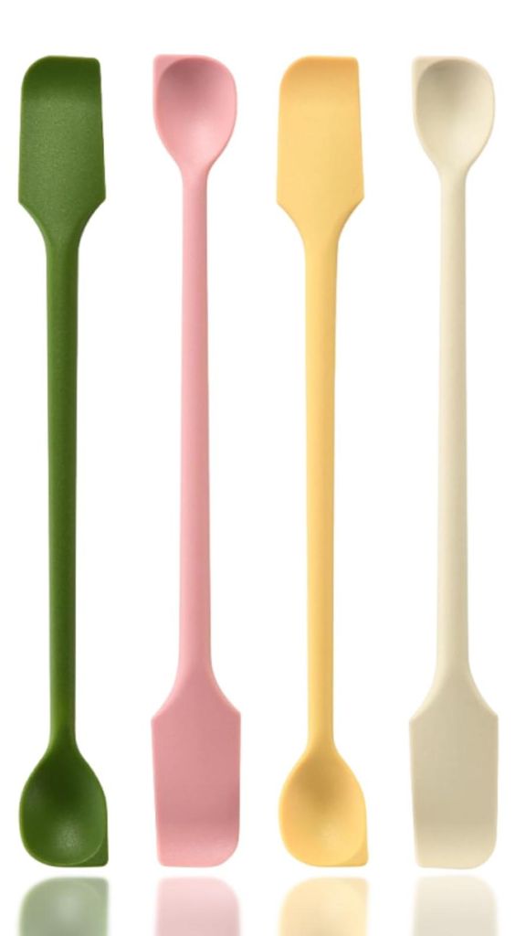 4-teiliges Mini-Silikonspatel-Set, Teigschaber, kleine Teigschaber, Silikon-Rührstäbchen, schmale Teigschaber, für Gläser und Küchenflaschen, ...