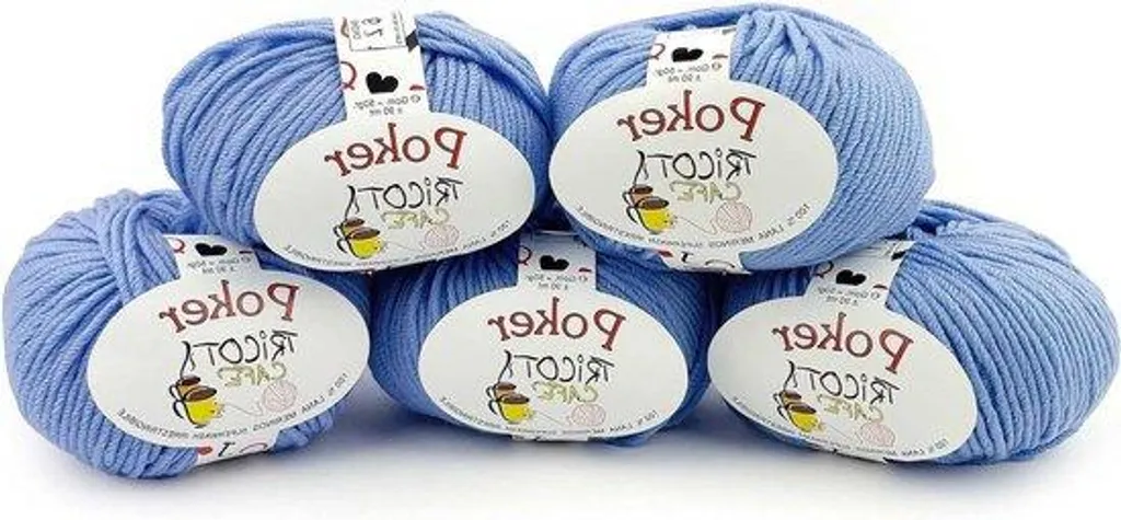 Fil de laine pour crochet bleu clair doux extensible d'Italie lot de 5