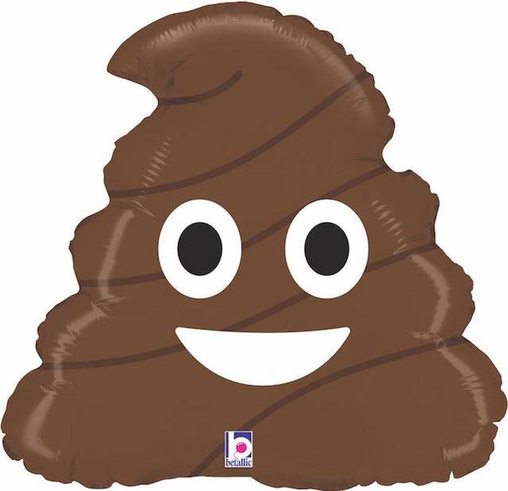 Aufblasbarer Poo-Emoji-Ballon 51 cm Produktbild 