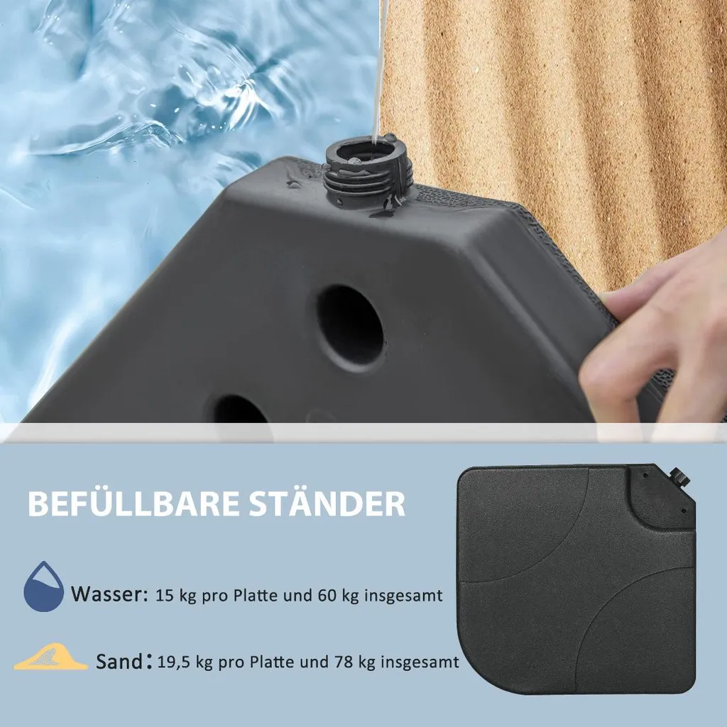 Support de parasol déporté 60L pour protéger votre terrasse du vent - 5
