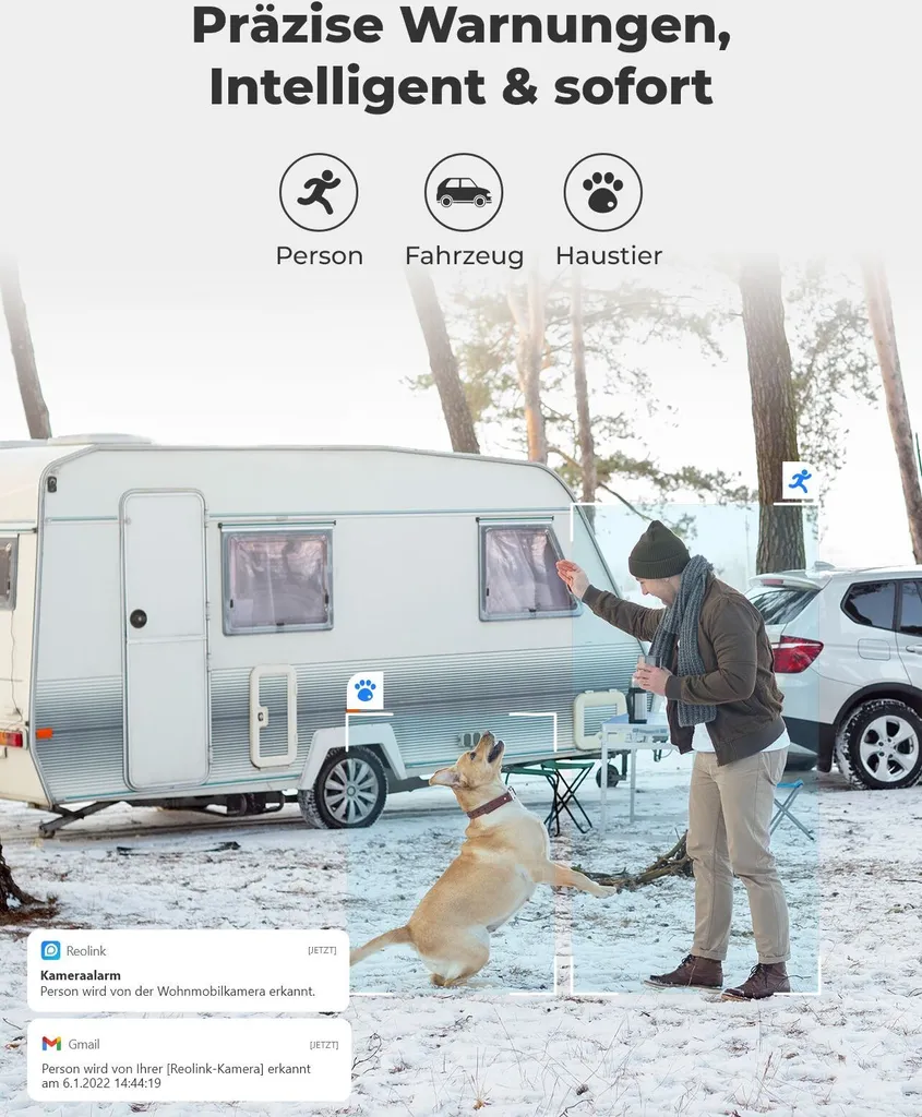 Caméra 4G Extérieure 6MP Vision 180° Grand Angle avec Panneau Solaire - 6