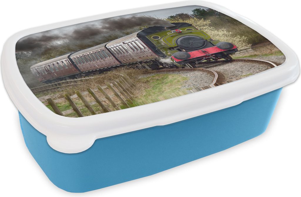 KitchenYeah Lunchbox Brotzeit Brotdose 17x11 cm Vorderansicht einer Dampflokomotive Kinder Brotzeitdose - Lunch - Kunststoff - Brotbüchse - San...