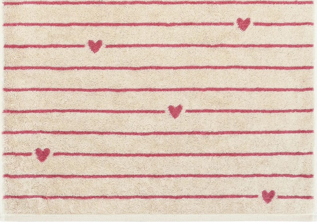 2 Stück Cawö Handtuch 50x100 cm Heart Beats Line beere Produktbild 